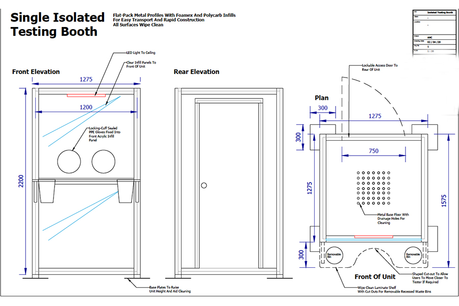 Single Isolated Testing Booth