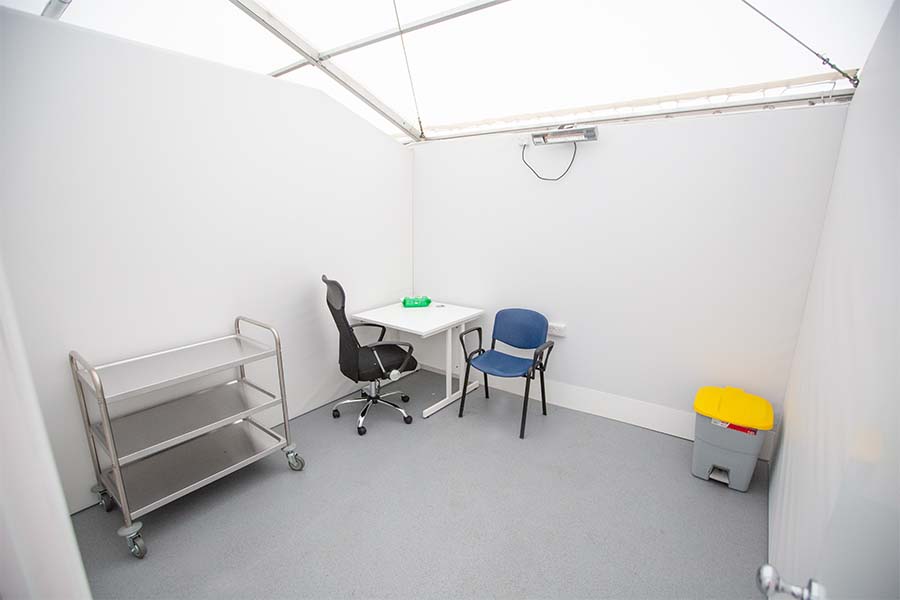 Medical Centre Extension Marquee interior consulting area