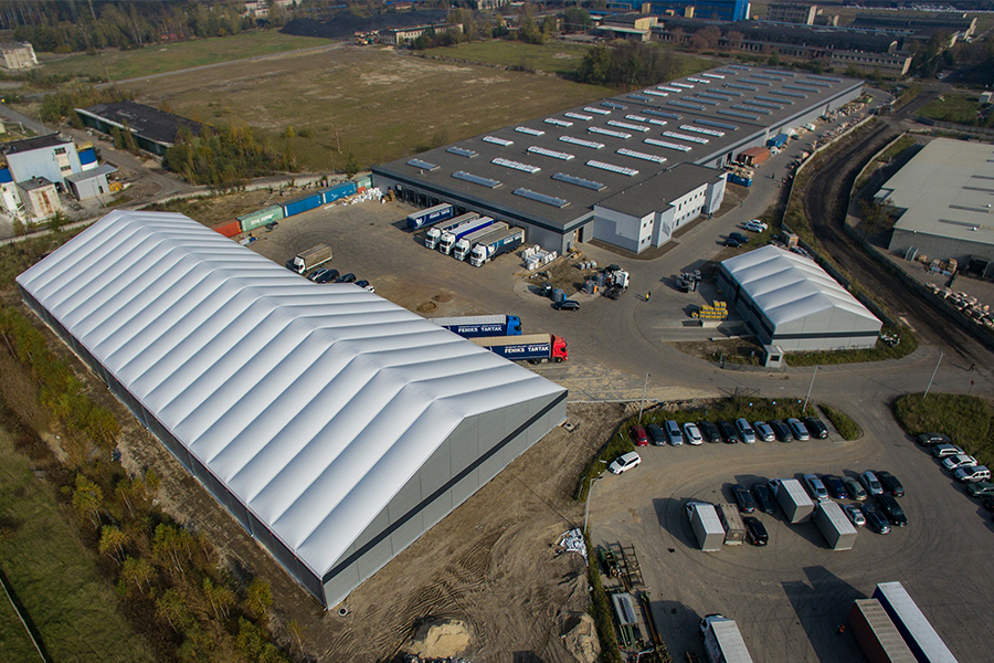 Insulated Temporary Buildings aerial view of thermo roof