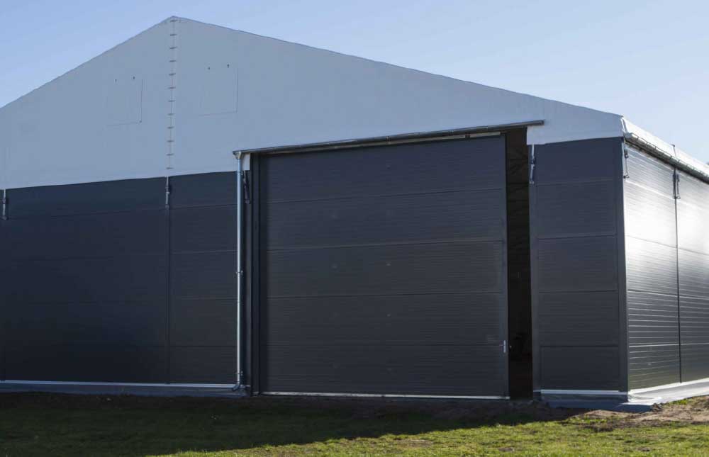 Sliding Doors on a Temporary Warehouse Building