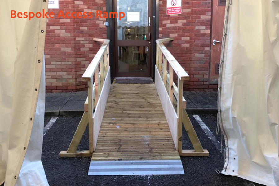 temporary vaccination and medical centre bespoke access ramp