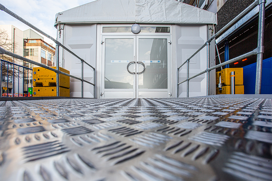 Emergency A&E Marquee with access ramp and double doors