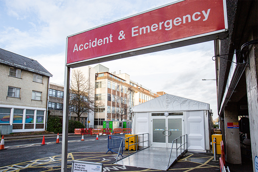 Emergency A&E Marquee with access ramp and double doors