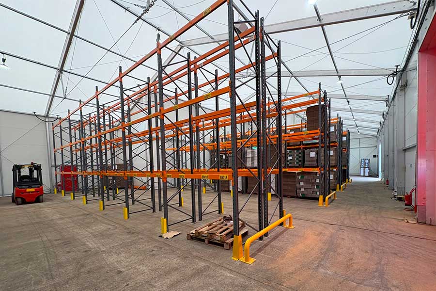 Insulated Temporary Warehouse with Internal Racking - UK
